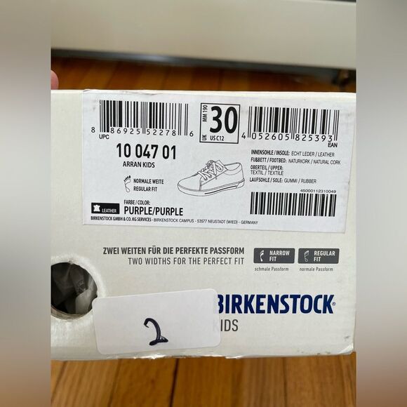 Birkenstock Kids Arran Canvas Sneaker Shoes purple (Brand New) size 30 EU 12 US - Picture 8 of 8